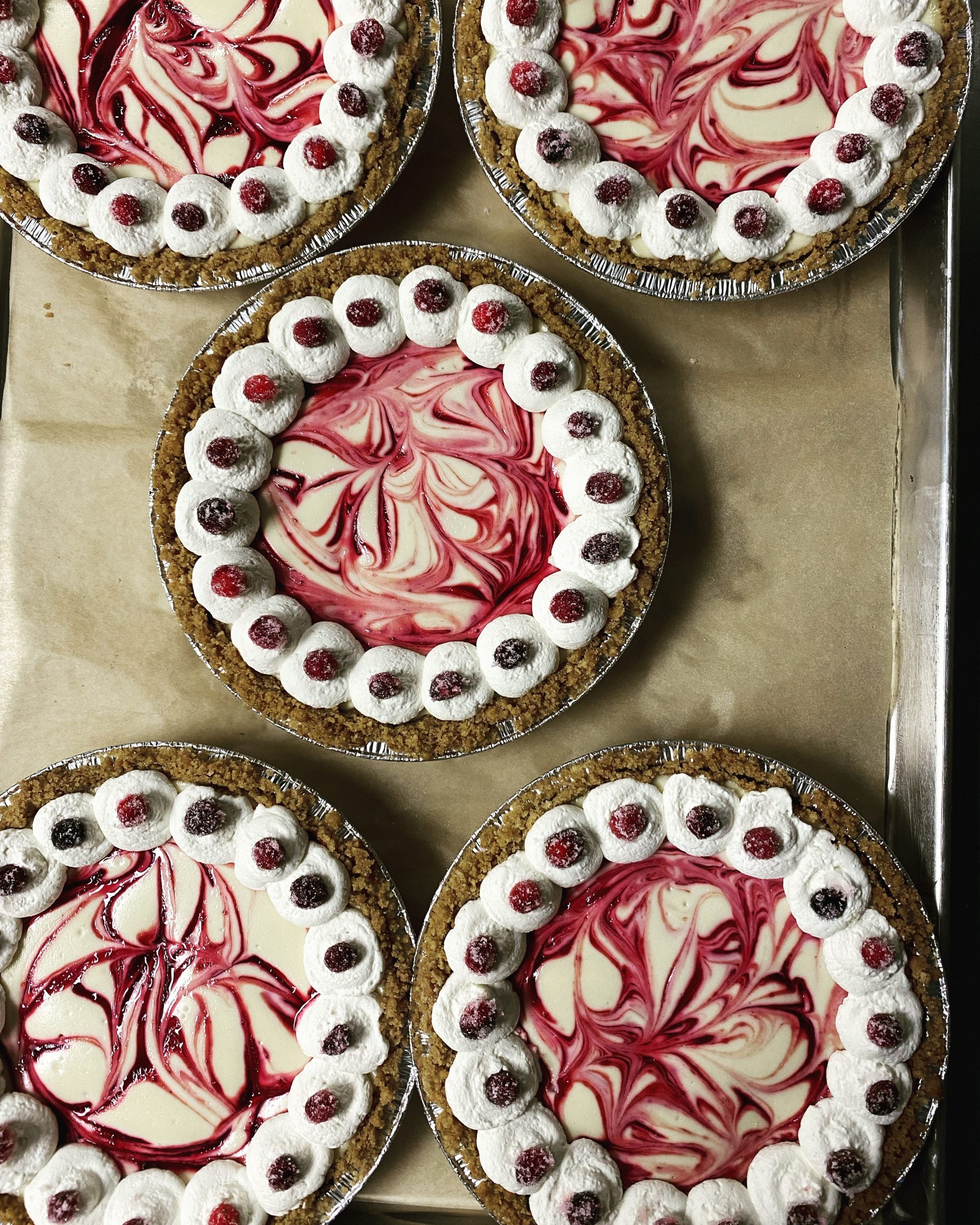 Cranberry Swirl Cheesecake
