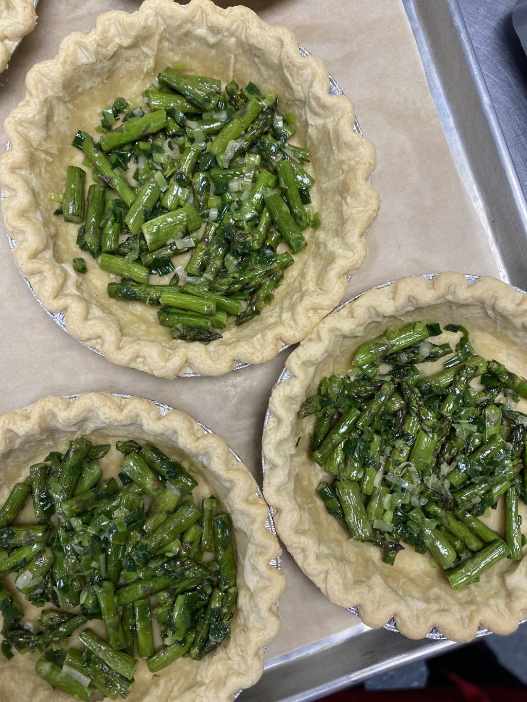 Asparagus, Scallion, & Gruyere Quiche