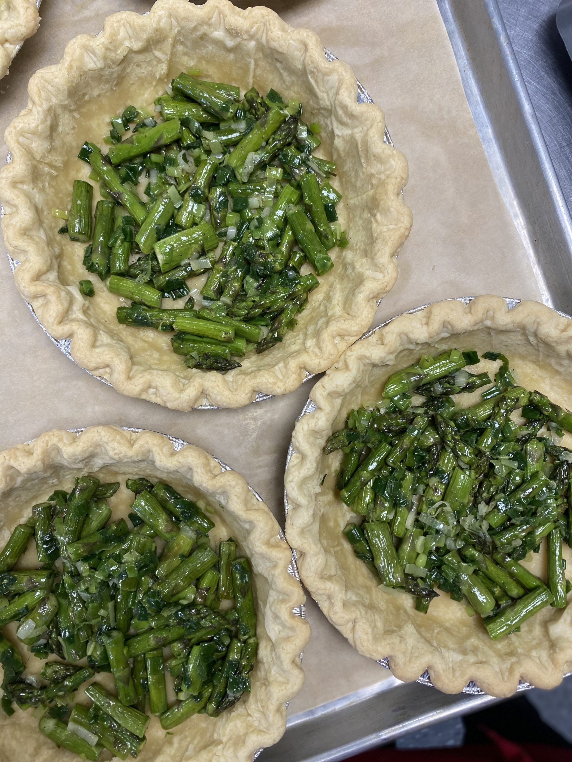 Asparagus, Scallion, & Gruyere Quiche